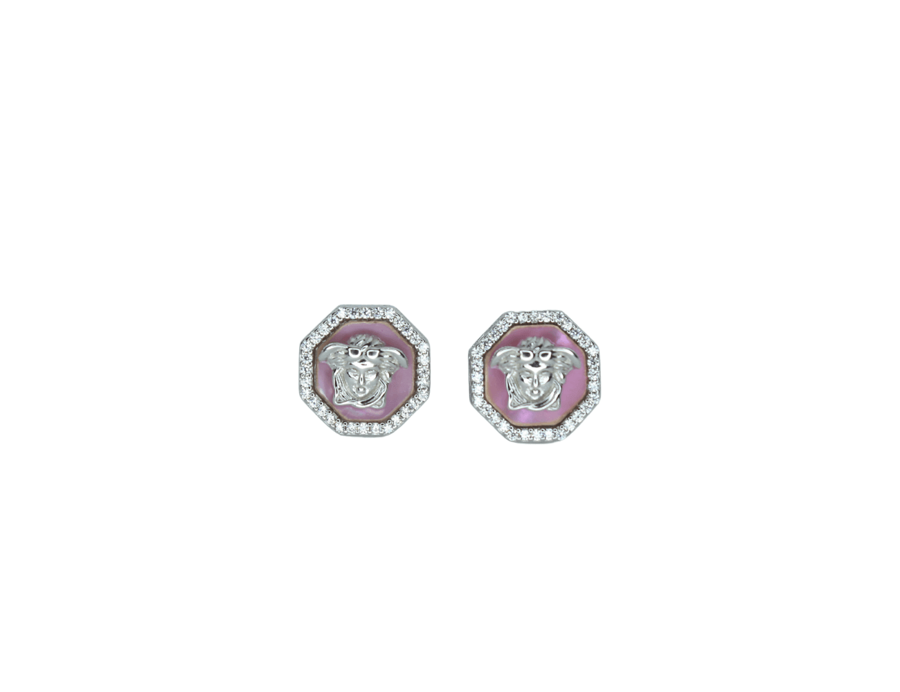 Silver iconic VC Pink Earrings for men and women - Nayla Jewels